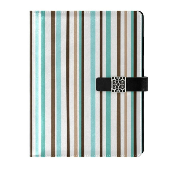 Premium Faux Leather Notebook - Refillable, Multi-Functional Organizer, 23.3x17cm, All-Season Use,Vertical Lines