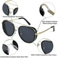 thumbnail image 4 of Retro Steam Punk Sunglasses Round Steampunk Double Bridge Aviator Glasses For Women Men, 4 of 4