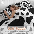 thumbnail image 5 of Black and White Bedding 3 Piece Duvet Cover Set California King, Farmhouse Cow Black White Soft Microfiber Comforter Cover with Zipper Closure & Pillowcases, Wrinkle & FadeResistant Quilt Cover, 5 of 9