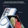 thumbnail image 4 of Magnetic Case for Samsung Galaxy S21 Ultra Clear Case Cover [Compatible with Magsafe & Military Grade Drop Protection] Transparent Shockproof Slim Plated Phone Case - Blue, 4 of 10