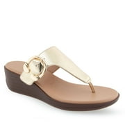 Aerosoles Izola Women's Wedge Sandals Color: Soft Gold Pu Size: 10