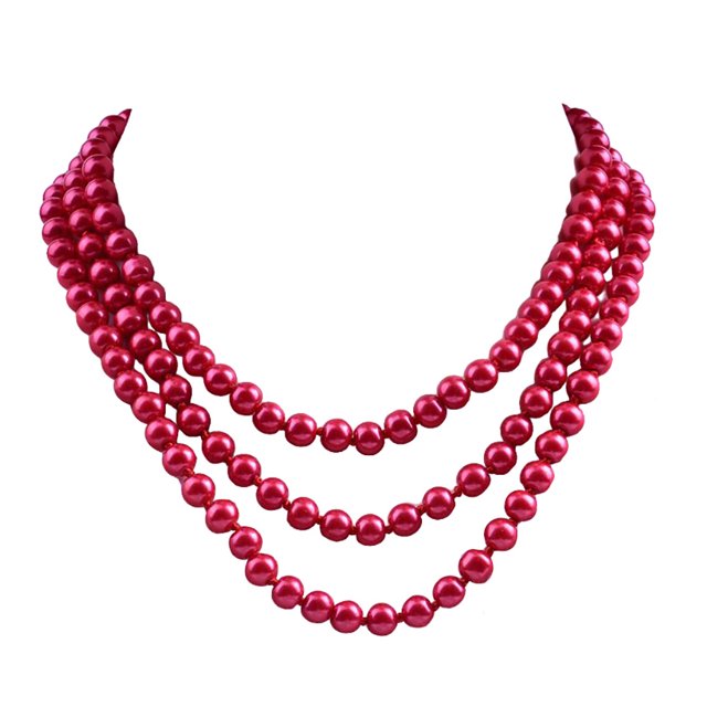 Sonducket Collar de perlas, joyería estética, suéter personalizado único, accesorios para mujer, decoraciones de boda, collares en capas para mujer Ropa, zapatos y accesorios Miscelánea Rojo