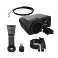 thumbnail image 3 of USB Socket Motorcycle Handlebar & Rear Mirror Waterproof Fast Charger Phone Power Adapter Digital Voltmeter Thermometer, 3 of 5