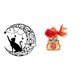 thumbnail image 1 of Escultura De Metal Mística De Gato Negro Y Koi Para Pared, Inspirada En El Feng Shui, Para Decorar La Entrada De La Oficina Y Regalar A Los Amantes De Los Gatos., 1 of 8
