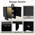 thumbnail image 3 of Newboti Furniture Modern Matte Black 2-Door Accent Cabinet with Gold Wire Mesh & Push-to-Open BN.6856, 3 of 7
