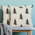 thumbnail image 2 of Christmas Pillow Covers 18x18 Inch Set of 2 Cream Black Christmas Tree Decor Throw Pillows Winter Xmas Holiday Outdoor Cushion Cases for Couch Bed Decorations, 2 of 6