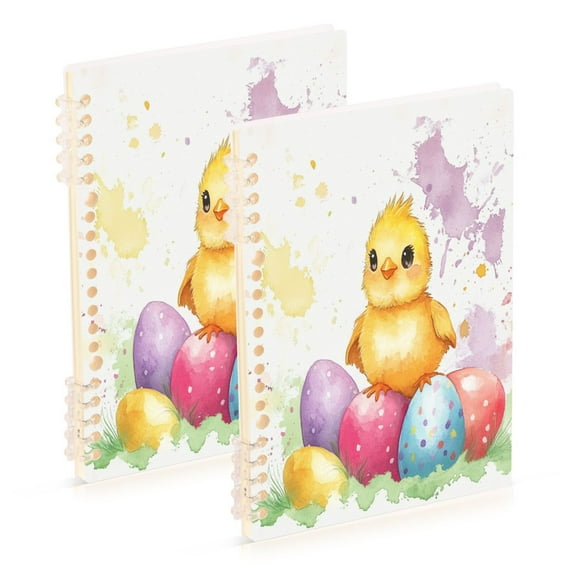 Wirebound Notebook Hardcover Spiral Notebooks Watercolor Cute Chick, 60 Pages, 80 GSM, 5.7 x 8.3in