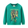 thumbnail image 2 of YDFCWXW Toddler Boys Patterned Crewneck Sweatshirt, Long Sleeve Pullover Tops Shirts for School (Green, 2-3 Years), 2 of 8
