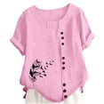 thumbnail image 4 of Gaexia Versatile Girls Summer Tee With Cute Graphic Print Short Sleeve Round Neck Top For Girls Clothes (Pink,7-8 Years), 4 of 4