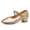 Gold, variant on Women's Heel Bridal Dancing Shoes PU Upper Buckle Detail Round Toe Elegant Block Heel Pumps for Wedding Party Casual Wear