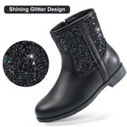 HARVEST LAND Little/Big Girl Ankle Boots Kids Short Zipper Flat Booties Black Size 11-5