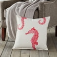 thumbnail image 6 of Greendale Home Fashions 20" x 20" Pink Seahorse Cotton Canvas Decorative Pillow, 6 of 22