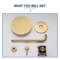 thumbnail image 4 of CASAINC 1-Spray Patterns Round 10 in. Single Function Wall Mount Fixed Shower Head in Brushed Gold, 4 of 8