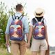 thumbnail image 4 of Disketp Heart Sky Bird Couple Mochila de Lona Estampada, Mochila Escolar de Viaje Ligera para Estudiantes y Portátil-Medium, 4 of 5