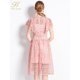 thumbnail image 2 of H Han Queen-ropa elegante para mujer, Vestidos de encaje de manga corta para oficina, fiesta, trabajo, línea A, informal, verano, 2024, 2 of 5