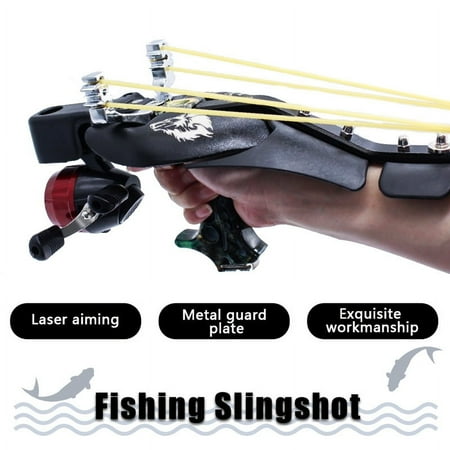Professional Slingshot Professional Fishing Tool with Grip Fishing Slingshot Set with 2 Rubber Bands Outdoor Camping Tool