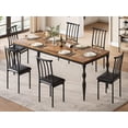 thumbnail image 4 of Ourlova Rectangular Dining Table for 6 71 Inch Rustic Farmhouse Kitchen Table with Large Tabletop Long Wooden Dining Room Table with Heavy Duty Legs Dinette and Dinner Desk for Party Big Family Brown, 4 of 7