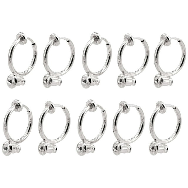 ZLight 10pcs Ear Clip Converters Earring Accessories Screw/Lever Non-Pierced Handmade with Loop Plastic Pads Findings Type17 1Set
