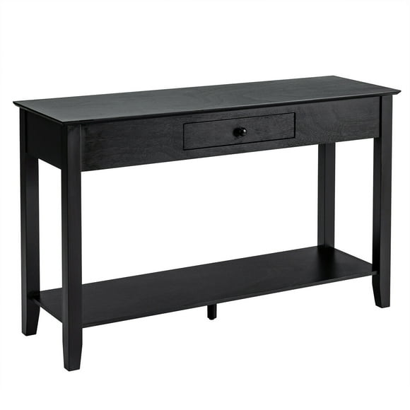 Black Console Tables Com, Long Black Console Table With Drawers
