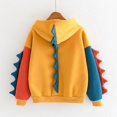 thumbnail image 3 of Women's Casual Loose Color Block Long Sleeve Dinosaur Hoodies Pullover Tops Hooded Sweatshirt, 3 of 4