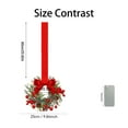 thumbnail image 3 of 6 Pcs 5.2" Christmas Wreath Mini Cabinet Wreaths for Kitchen with Ribbon Bows Red Berry Small Window Wreaths for Window Door Farmhouse Wreath Christmas Party Decorations, 3 of 5
