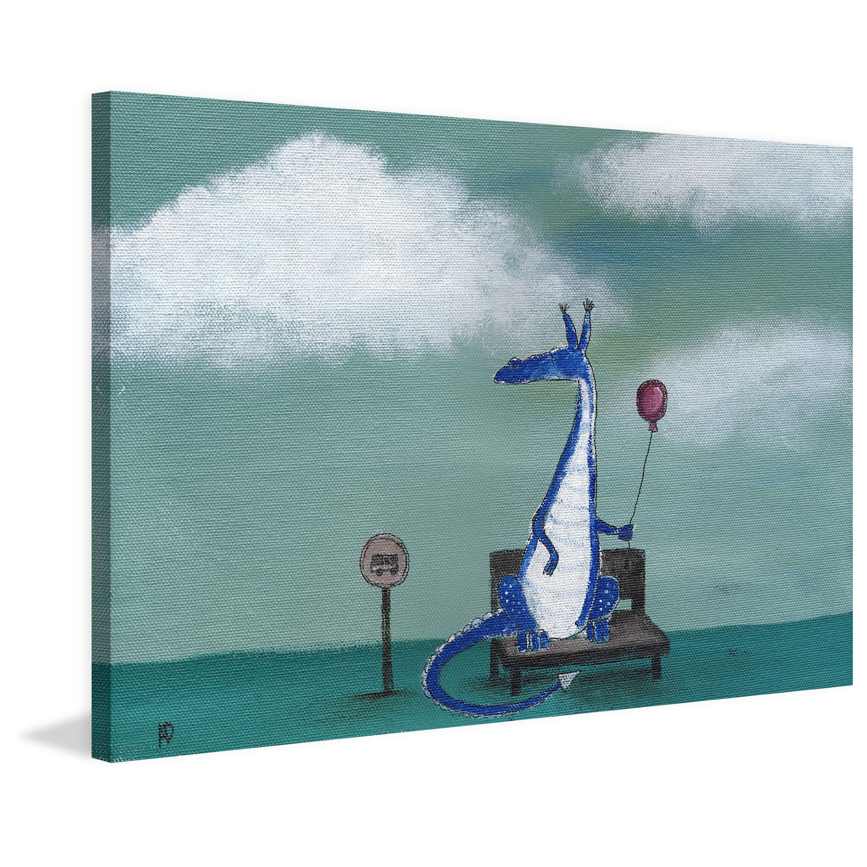 Marmont Hill - "Andrea Dragon Bus Stop" by Andrea Doss Painting Print on Wrapped Canvas