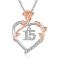 thumbnail image 1 of Collar de plata de ley 925 JUSTKIDSTOY para 15 cumpleaños, 1 of 7
