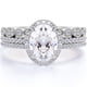 thumbnail image 1 of Exclusivo trío de anillos de boda JeenMata de moissanita auténtica de 2 quilates con anillo de compromiso y dos bandas bañadas en oro, 1 of 1