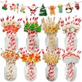 thumbnail image 2 of Pajitas navideñas Pajitas de papel desechables Calcetines de Papá Noel Muñeco de nieve Decoración para árbol de Navidad Pajitas para beber Suministros para fiestas de Año Nuevo, 2 of 5