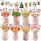 thumbnail image 2 of Pajitas navideñas Pajitas de papel desechables Calcetines de Papá Noel Muñeco de nieve Decoración para árbol de Navidad Pajitas para beber Suministros para fiestas de Año Nuevo, 2 of 5