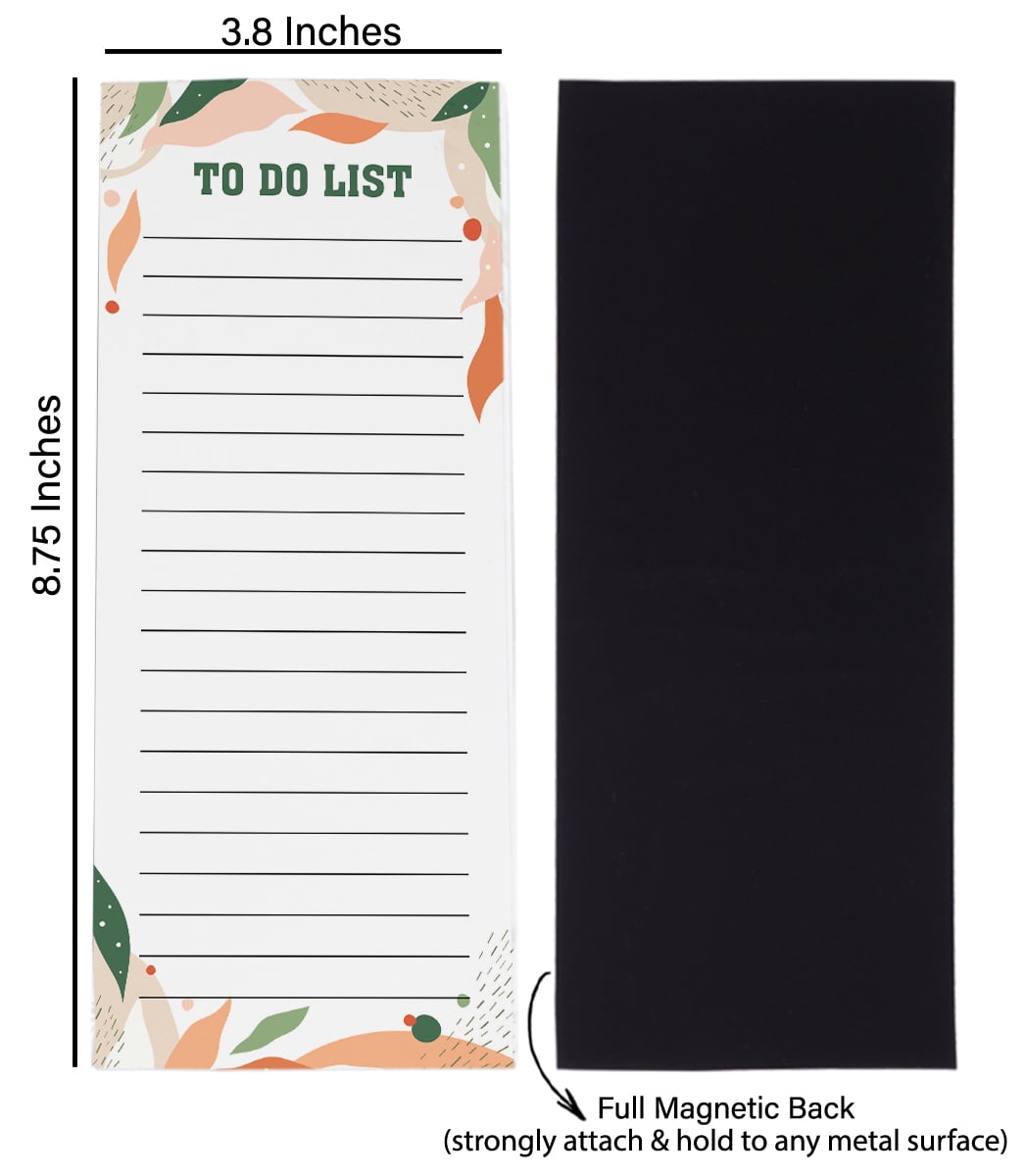 Inkdotpot Pack of 3 Magnetic Fridge To-Do List Notepads- Magnetic Memo Pads For Refrigerator-(50 Sheets Each)-NT