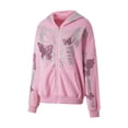 thumbnail image 1 of MesaSe Skeleton Hoodies Women Men Rhinestone Graphic Print Sweatshirt Jackets, 1 of 6