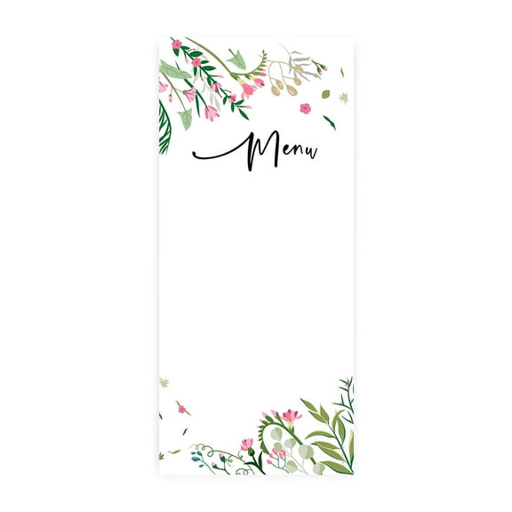 Koyal Wholesale Botanical Leaves Printable Wedding Paper Menu Cards for DIY Printer, Pack of 52