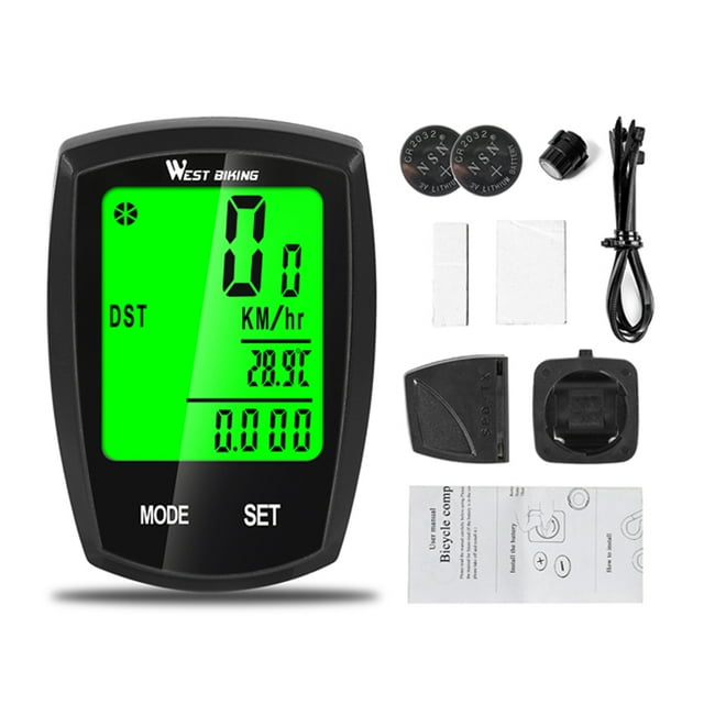 Bike Computer Wireless Wired Speedometer Waterproof LCD Backlight Cycling MTB Bicycle Computer Stopwatch