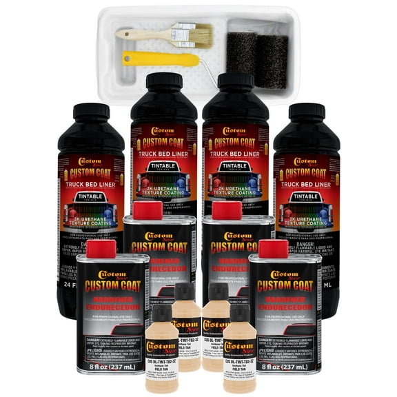 Custom Coat 30480 Field Tan T82 Urethane Roll-On, Brush-On or Spray-On Truck Bed Liner, 1 Gallon Kit with Roller Applicator Kit
