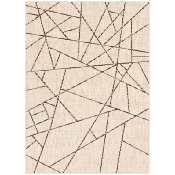 eCarpetGallery Sisal Rug, Natural Rug, 7'10" x 10'2", Silver-Black, Abstract