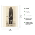thumbnail image 2 of The Surf-Rider Hawaii - Bathing Beauty with Surfboard - Vintage B&W Historical Photograph by Ray Jerome Baker c.1910 - Fine Art Matte Paper Print (Unframed) 24x32in, 2 of 4