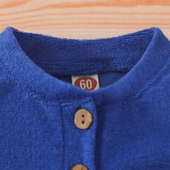 Gubotare Baby Girls Boys Winter Long Sleeve Solid Shirt Tops Pants 2PCS Outfits Toddler Clothes Set,Dark Blue 3-6 Months