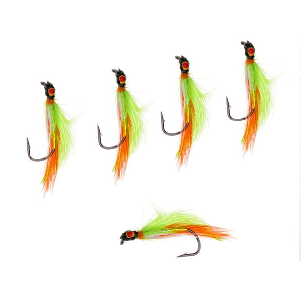 Lipstore 5 Pieces Of Stainless Steel Fly Fishing Flies Hooks With Simulation Other 4.3cm