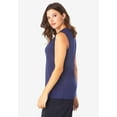 thumbnail image 3 of Roaman's Women's Plus Size Ultrasmooth Fabric V Neck Tank, 3 of 5