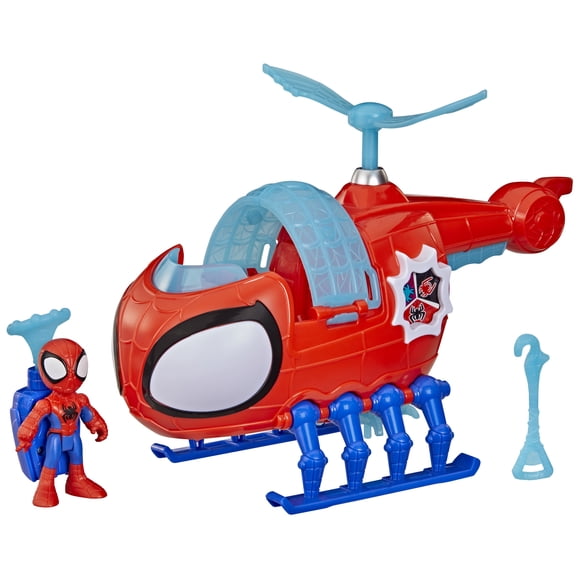 Marvel Spidey et ses Amis Extraordinaires Hélico de l'équipe Spidey, figurine de 7,5 cm et véhicule