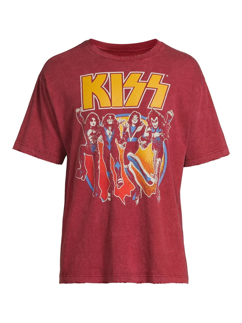 KISS Greatest Hits Band Tee - Graphic Rock n Roll Shirt - Walmart.com