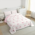 thumbnail image 3 of Homewish Girly Pink Plaid Bedding Comforter Set for Teens, Princess Cute Ribbon Twin Comforter Sets, Cartoon Bow Style Reversible Bedding Set, Microfiber Bedroom Decor, 2-Piece, 3 of 8