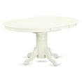 thumbnail image 3 of East West Furniture - AVVA7-LWH-W - 7-Piece Kitchen Table Set- 6 Modern Dining Chairs with Wooden Seat and Slatted Chair Back - Butterfly Leaf Kitchen Dining Table - Linen White Finish, 3 of 10