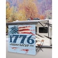 thumbnail image 5 of 4th of July RV Awning Sun Shade Screen 9'X7' America1776-2026 Mesh Sunscreen Blue Vintage USA Flag Awning Shade Screen with Zipper UV Blocker Completed Kits Outdoor Canopy for RV Motorhome Camper, 5 of 7