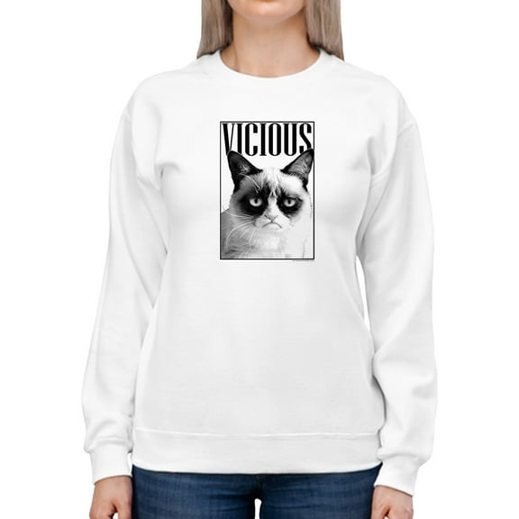 Grumpy Cat Poster Sweatshirt Women -T-Line Designs, Female 4X-Large