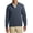 Estate Blue Heather/ Charcoal Heather, variant on Mens Interlock 1 4 Zip Pullover Cotton Poly Blend Cadet Collar Long Sleeve