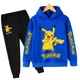 thumbnail image 3 of Conjunto de sudadera y pantalón con estampado de Pikachu para niños y niñas, conjunto informal con capucha y estampado de Pokémon, camisetas Kawaii para niños, jersey deportivo para niños, 3 of 5