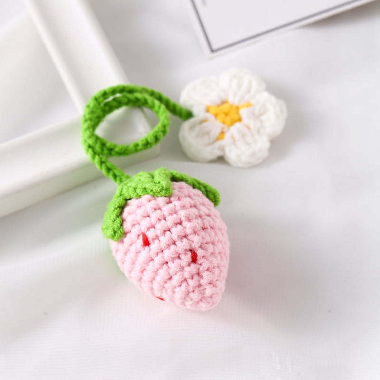 TIESOME 2 Pcs Car Mirror Charms, Cute Strawberry Car Hanging Ornament for Car  Rearview Mirror Decor Crochet Car Mirror Hanging Charms Accessories Flower  Hand Knitted Strawberry Car Decor for Women : 