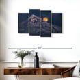 thumbnail image 3 of Elephant Stock Moonrise Over Mount Hood Wall Art - Horizontal Multi Panel Canvas - Living Room Wall Decor - Nature Multi Panel - Blue And Orange Decor - 36" x 22", 3 of 8